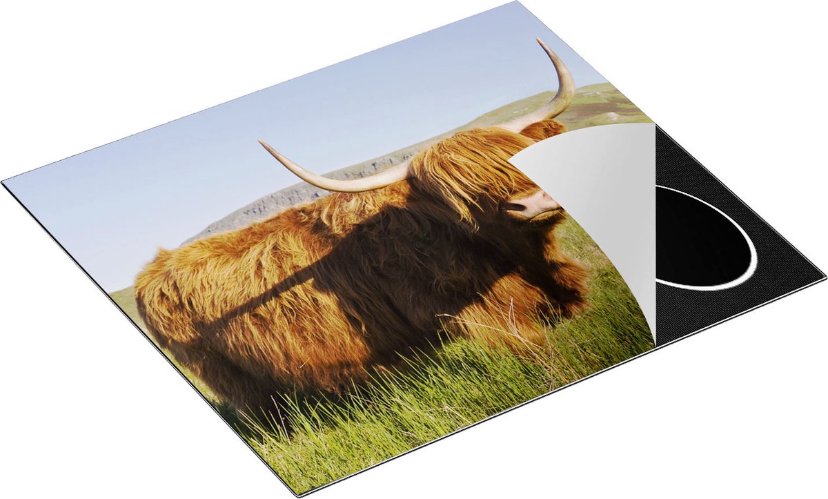Chefcare Inductie Beschermer Schotse Hooglander Koe - Kleur - 60x55 cm - Afdekplaat Inductie - Kookplaat Beschermer - Inductie Mat
