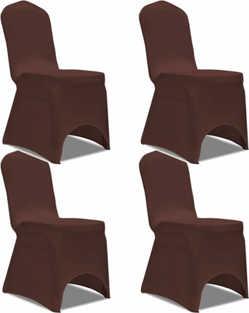 vidaXL Stoelhoes - stretch - 4 - st - bruin