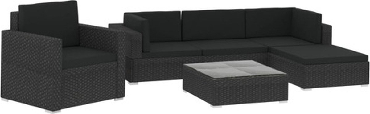 Vidaxl Tuin Loungeset Zwart Tuinbank