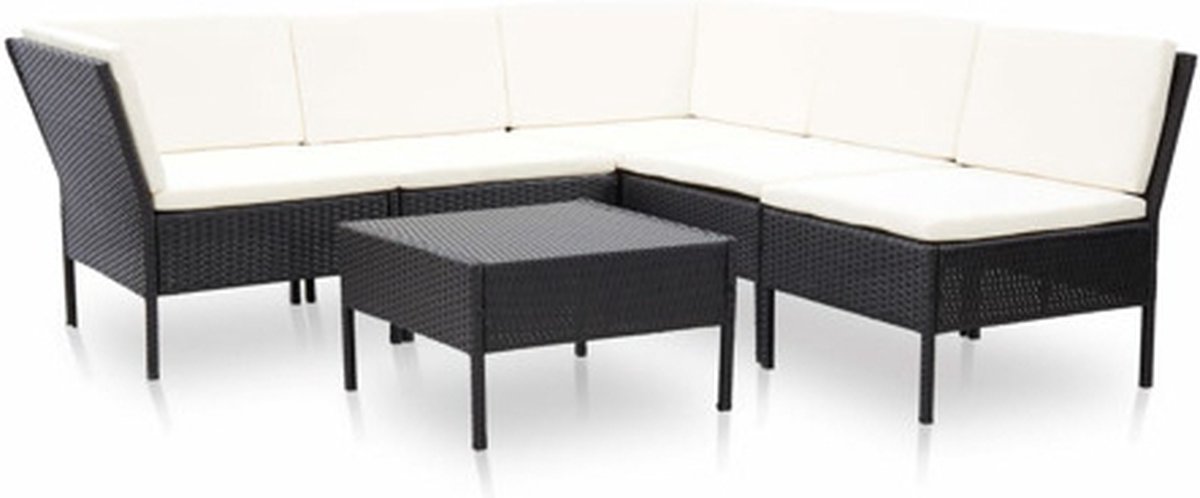 Vidaxl Tuin Loungeset Zwart Tuinbank