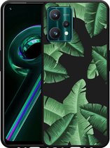 Realme 9 Pro+ Hoesje Zwart Palm Leaves - Designed by Cazy