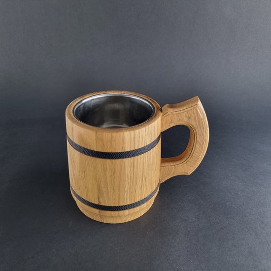 Bierpullen van hout 0,6 liter Munchen - 4 stuks