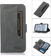 Bookcase Apple iPhone 13 Mini – PU Lederen Telefoonhoesje – Pasjeshouder - Grijs