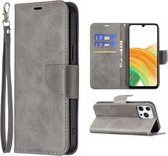 Hoesje Grijs - Geschikt voor Samsung Galaxy A33 5G - Portemonnee Book Case - Boekje Met Kaarthouder / Pasjeshouder en Magneetsluiting - Booklet - Wallet Beschermhoes Kunstleer