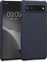 kwmobile hoesje geschikt voor Google Pixel 6a - Stoffen backcover voor smartphone in donkerblauw