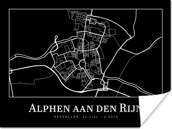 Poster Kaart - Stadskaart - Alphen aan den Rijn - Plattegrond - 160x120