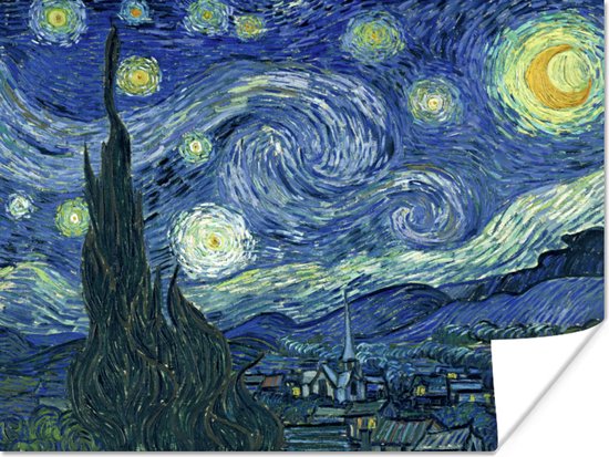 Poster Sterrennacht - Schilderij - Oude meesters - Vincent van Gogh - 40x30 cm