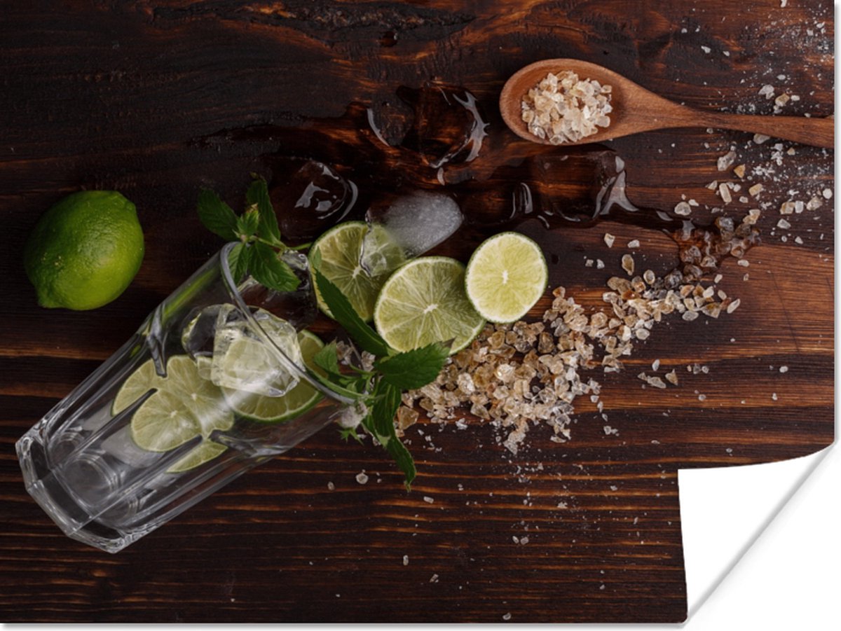 Poster Cocktail - Fruit - Limoen - 120x90 cm