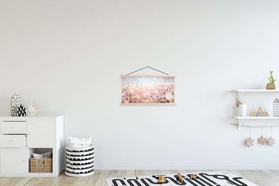 Porte-affiche avec affiche - Affiche scolaire - Herbe - Soleil - Hiver - Neige - 60x30 cm - Lattes vierges