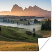 Affiche Berg - Brouillard - Paysage - 50x50 cm