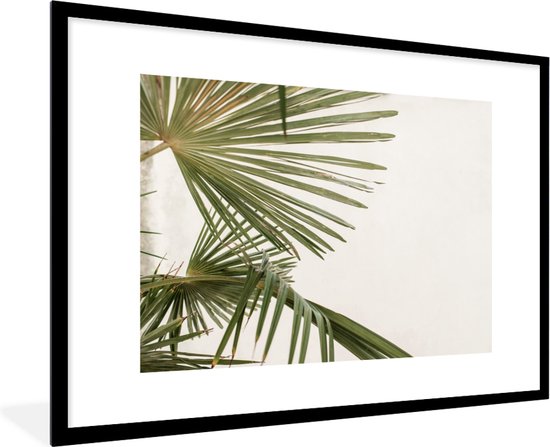 Fotolijst incl. Poster - Palmbladeren - Groen - Natuur - 120x80 cm - Posterlijst