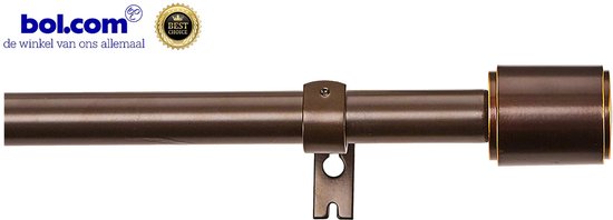 HOTOZON Goudkleurige gordijnroede 80-305 cm, uitschuifbare gordijnroede voor ooggordijnen, diameter 25 mm verstelbare gordijnroede, robuuste gordijnroede met klassieke eindstukken voor slaapkamer en