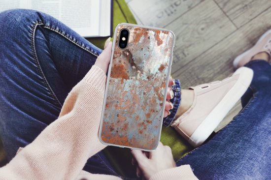 Coque iPhone X - Métal - Rouille - Argent - Coque de téléphone en Siliconen