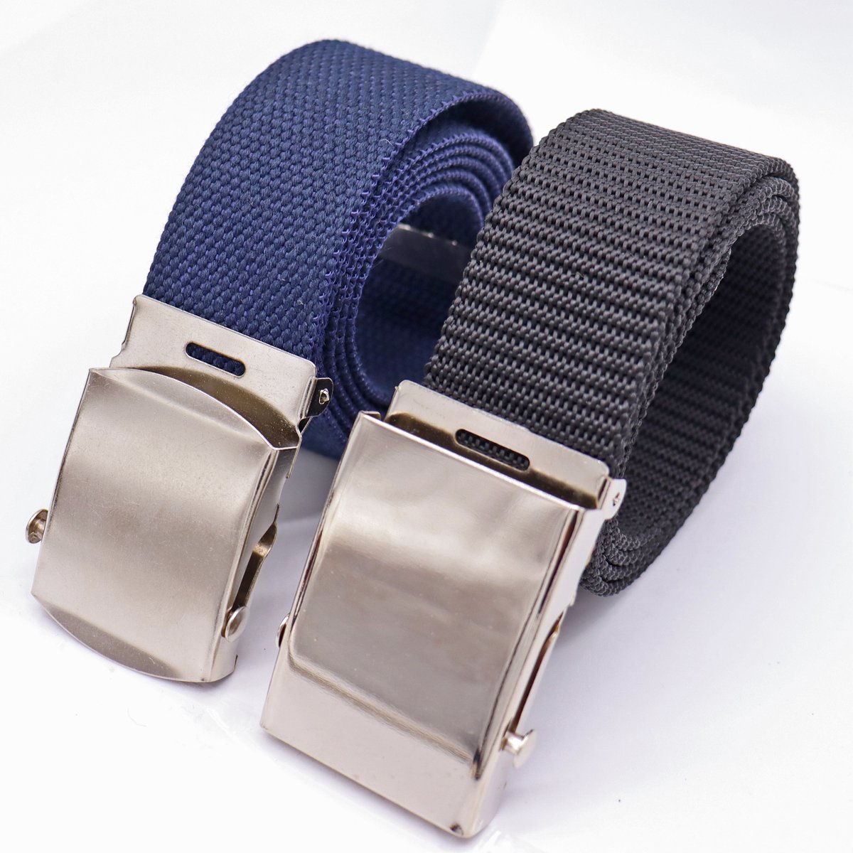 SK Koppelriem - Golfriem - Canvas riem - 2 Stuks - canvas riem heren en dames - zwart en blauw