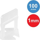 Premium Tegels Levelling 100x Clips - 1 mm - Voor Vloertegels en Wandtegels