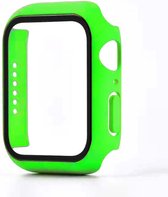 Smartphonica Hoesje met glazen screenprotector voor Apple Watch 40mm - Groen / Glas geschikt voor Apple Watch