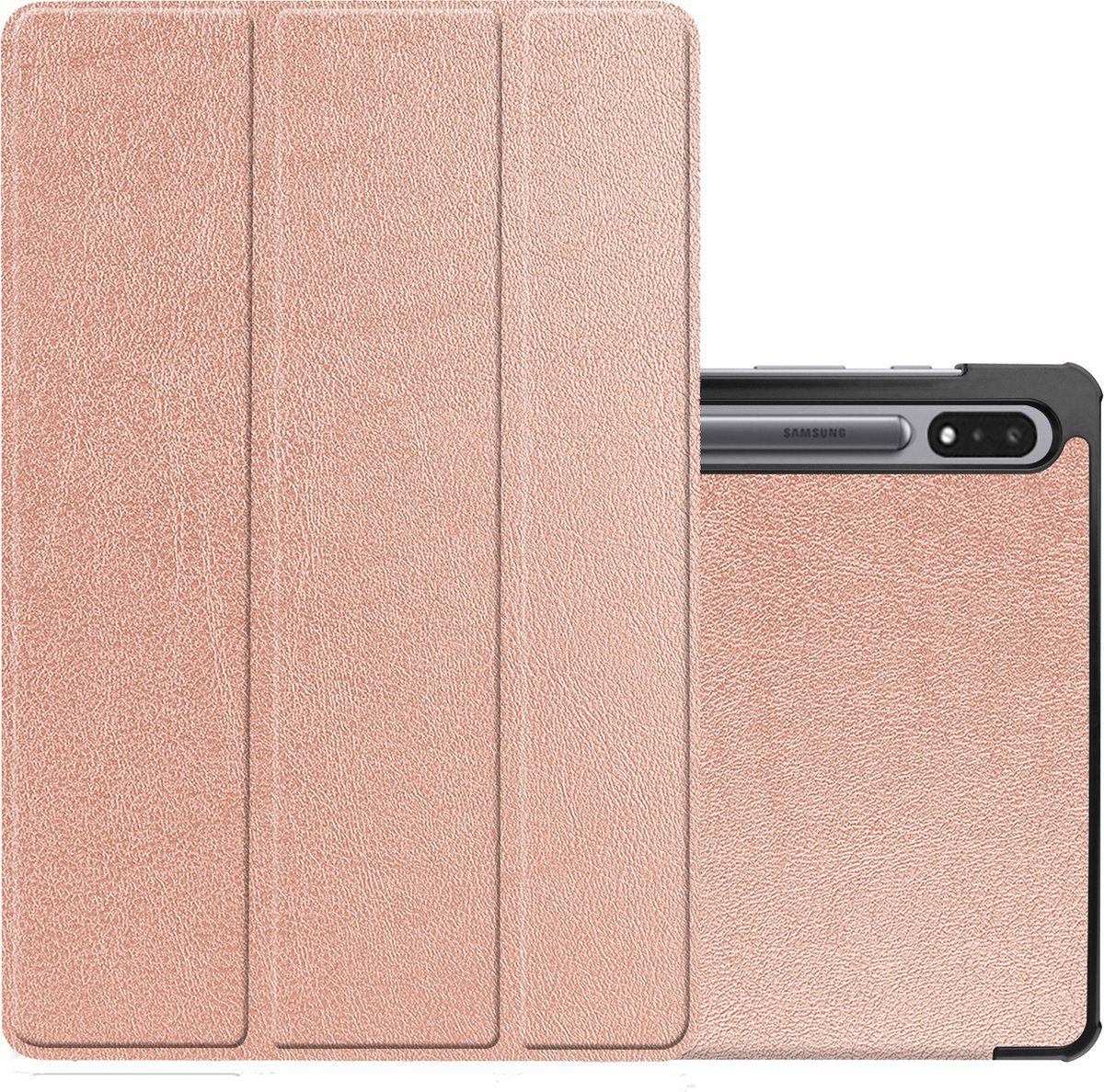 Hoesje Geschikt voor Samsung Galaxy Tab S8 Plus Hoesje Case Hard Cover Hoes Book Case - Rosé goud