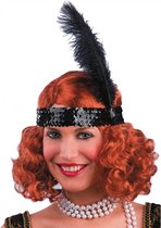 Partychimp - Haarband met veer - Charleston - Zwart