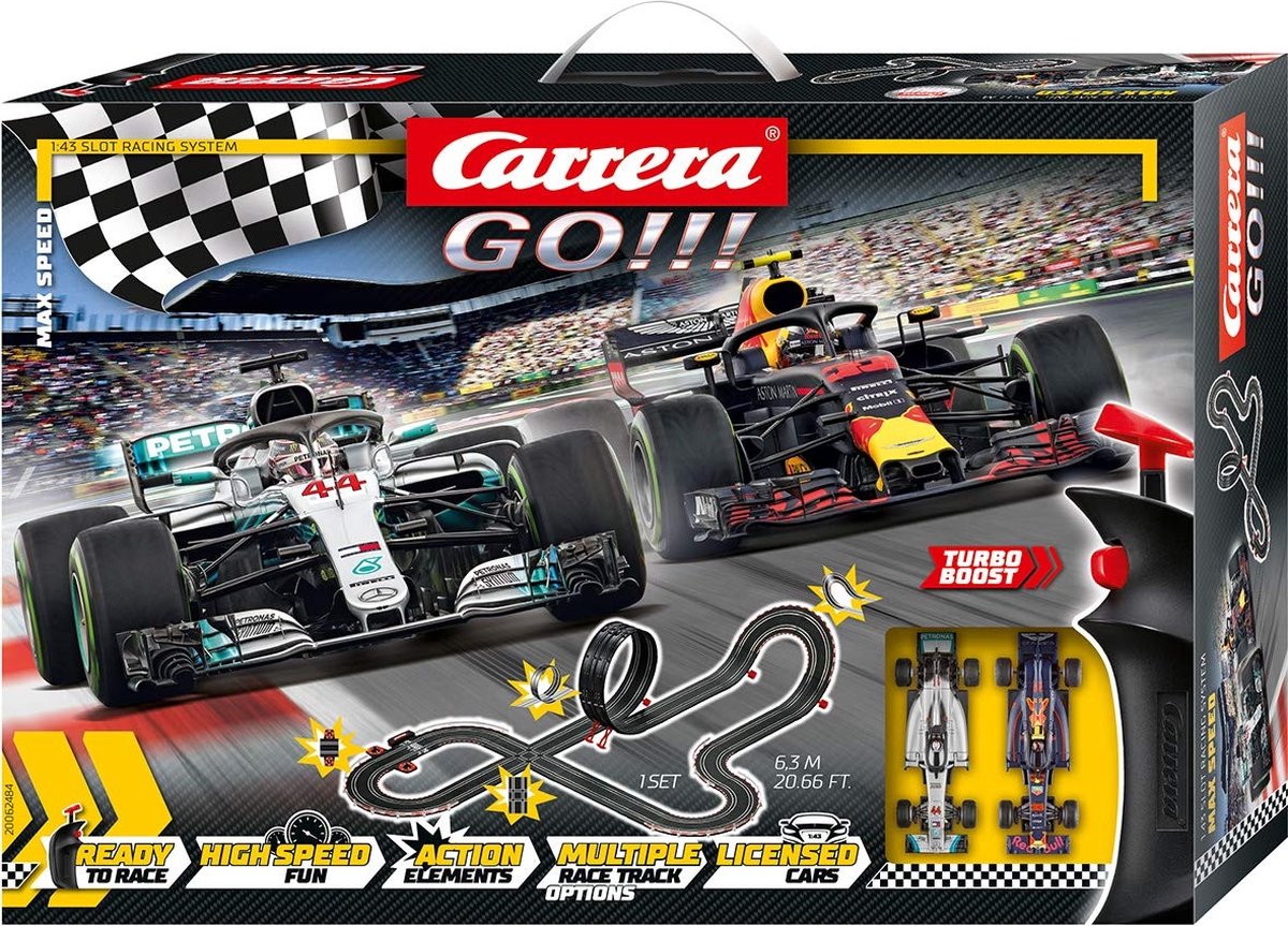 Carrera Go!!! Max Speed Racebaan Set 630 cm + 2 Controllers en 2 Auto's |  bol.com