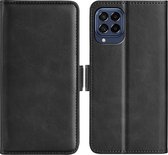 Mobigear Telefoonhoesje geschikt voor Samsung Galaxy M33 Hoesje | Mobigear Slim Magnet Bookcase Portemonnee | Pasjeshouder voor 3 Pasjes | Telefoonhoesje voor Pinpas / OV Kaart / Rijbewijs - Zwart