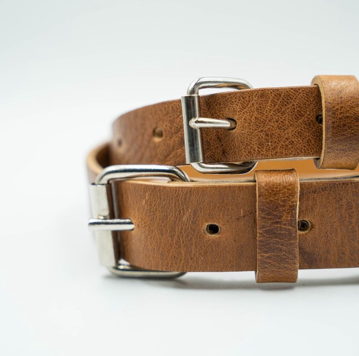 MONKIMAU Hondenhalsband, halsband voor honden, echt leer, gevlochten