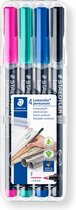 STAEDTLER Lumocolor permanent pen F 318 - Box met 4 kleuren