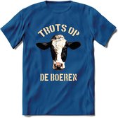 T-Shirt Knaller T-Shirt|Trots op de boeren / Boerenprotest / Steun de boer|Heren / Dames Kleding shirt Koe|Kleur Blauw|Maat XL