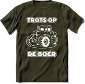 T-Shirt Knaller T-Shirt|Trots op de boer / Boerenprotest / Steun de boer|Heren / Dames Kleding shirt Trekker / Tractor|Kleur Groen|Maat L