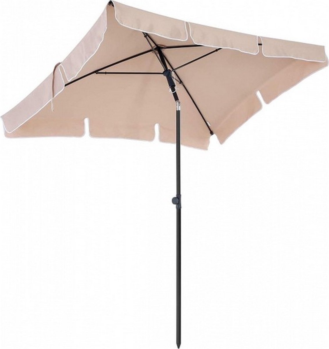 parasol 235 x 200 cm staal/polyester beige 2-delig