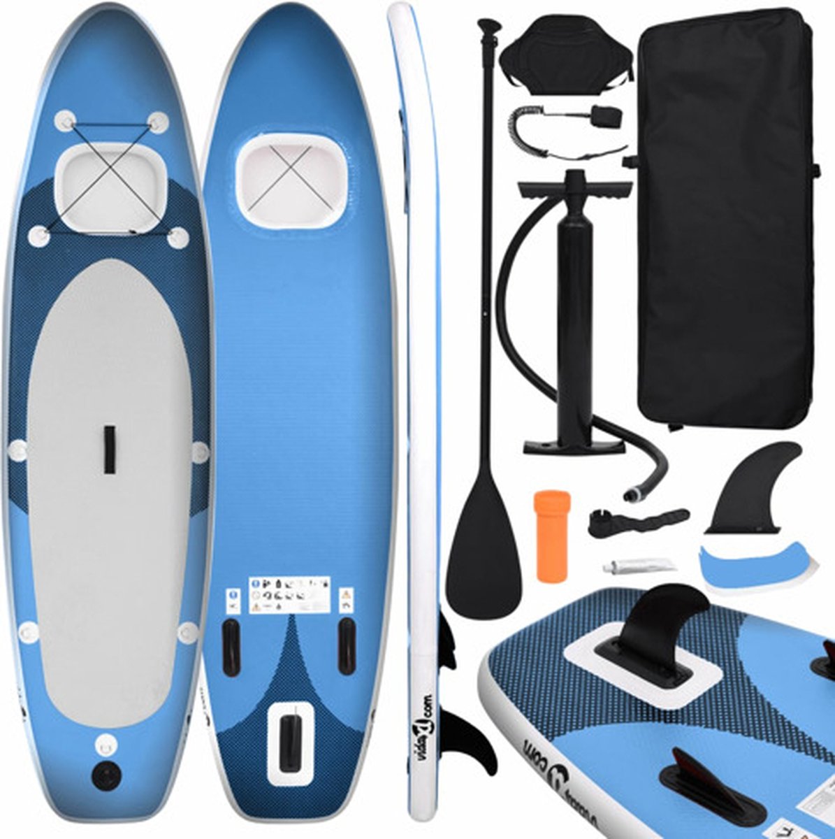 vidaXL Stand Up Paddleboardset opblaasbaar 330x76x10 cm zeeblauw