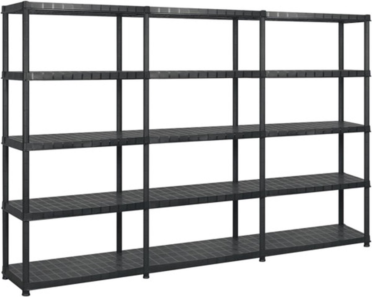 vidaXL-Opbergrek-5-laags-274,5x45,7x185-cm-kunststof-zwart