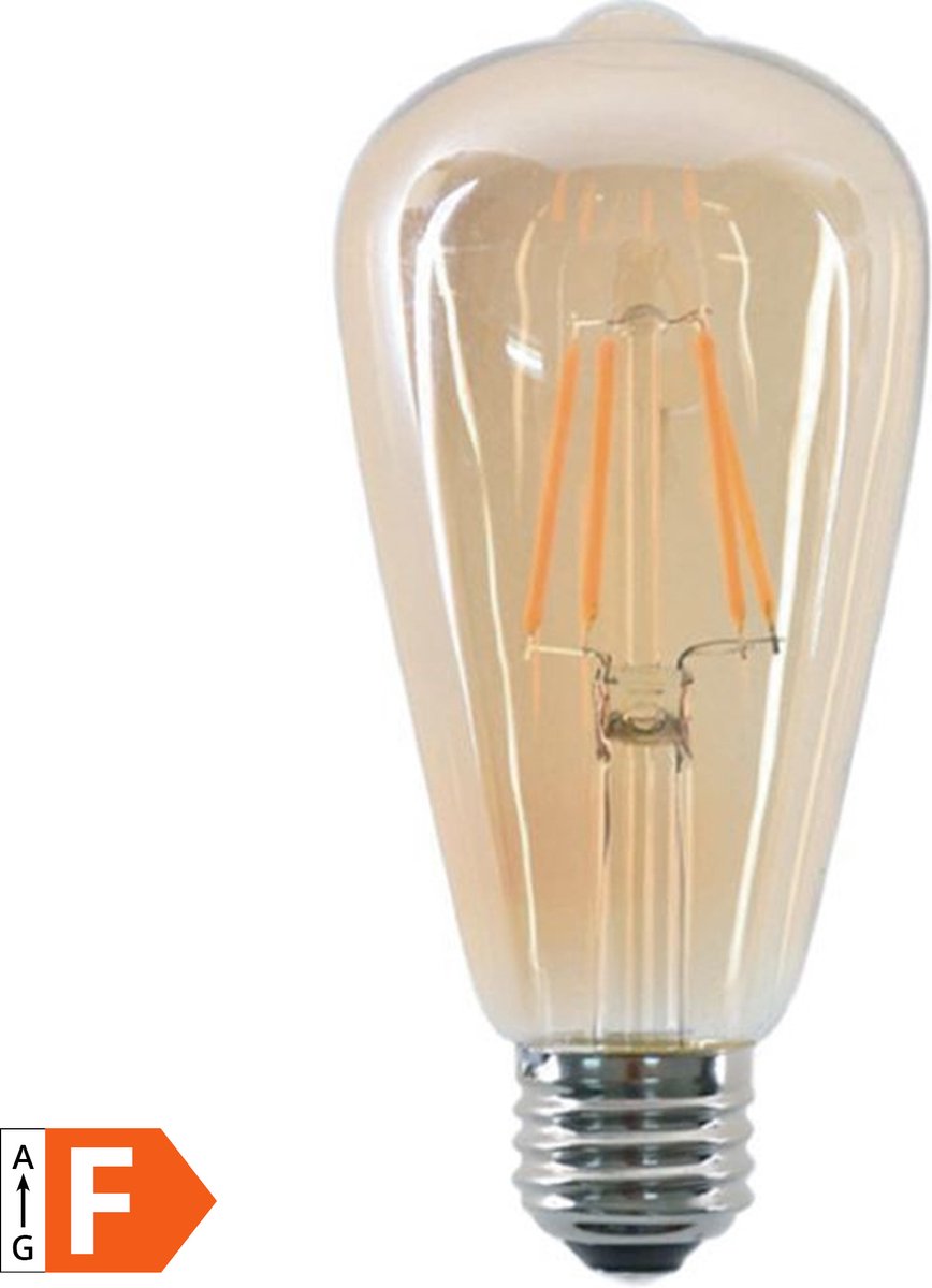 Benson Retro LED lamp - filamentstijl - warm wit - 4W - E27 fitting - dimbaar