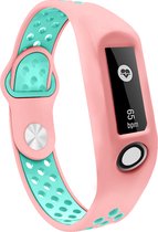 Siliconen Smartwatch bandje - Geschikt voor TomTom Touch sport bandje - roze/aqua - Strap-it Horlogeband / Polsband / Armband