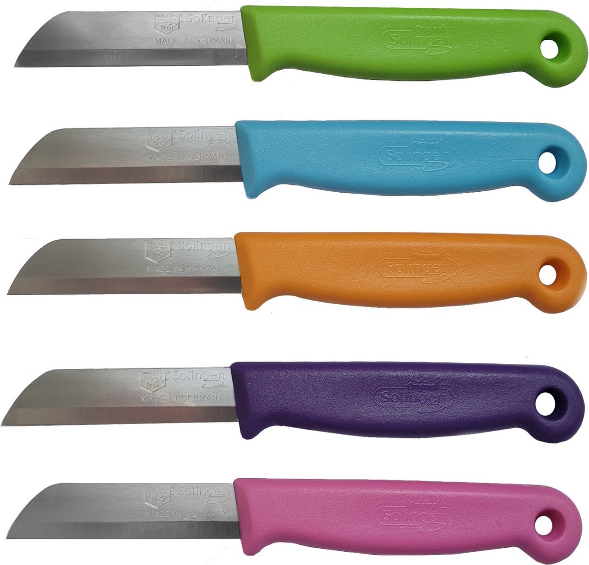 Solingen Schilmesje – RVS Glad – 16 cm met Blade Cover – Mix Kleur – 5 Stuks op Prijzenvolger.com