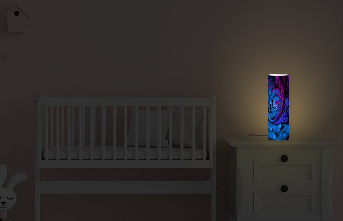 Lamp - Nachtlampje - Tafellamp slaapkamer - Structuur van veren - 50 cm hoog - Ø15.9 cm - Inclusief LED lamp