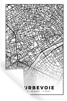 Muurstickers - Sticker Folie - Kaart - Stadskaart - Frankrijk - Courbevoie - Plattegrond - Zwart wit - 40x60 cm - Plakfolie - Muurstickers Kinderkamer - Zelfklevend Behang - Zelfklevend behangpapier - Stickerfolie