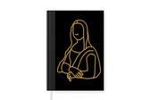 Carnet - Carnet d'écriture - Mona Lisa - Leonardo da Vinci - Or - Carnet - Taille A5 - Bloc-notes