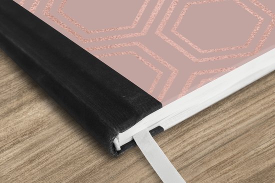 Carnet - Carnet d'écriture - Luxe - Motif - Or rose - Carnet - Format A5 - Bloc-notes
