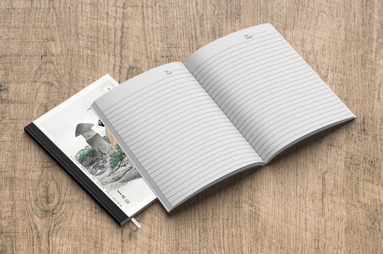 Carnet - Carnet d'écriture - Japon - Femme - Kimono - Nature - Jardin - Carnet - Format A5 - Bloc-notes
