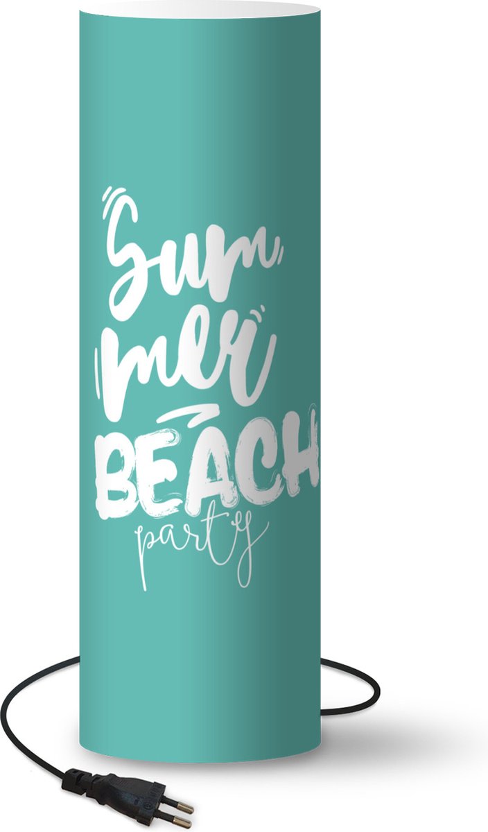 Lamp - Nachtlampje - Tafellamp slaapkamer - Zomer - Strand - Blauw - 60 cm hoog - Ø19.1 cm - Inclusief LED lamp