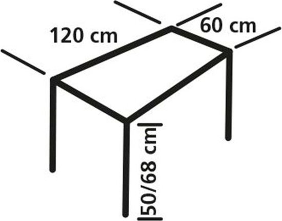 Eurotrail Cadiz L - Campingtafel - 121 x 61 cm - Grijs van Eurotrail — afbeelding 3