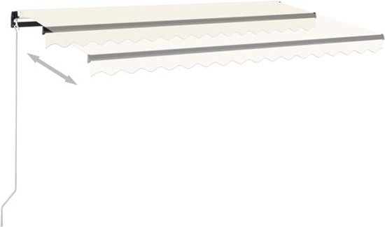 vidaXL Auvent extensible manuel avec LED 450 x 350 cm Crème