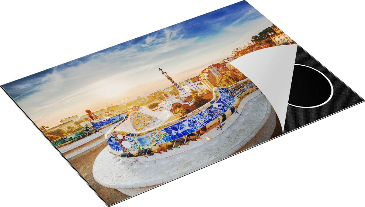 Chefcare Inductie Beschermer Park Güell in Barcelona - 77x51 cm - Afdekplaat Inductie - Kookplaat Beschermer - Inductie Mat