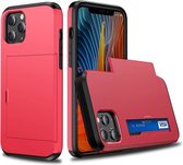 Coque pour iPhone 13 Pro , antichoc, Protection complète du corps, fente pour carte de crédit, étui pour téléphone portefeuille pour iPhone (iPhone 13 Pro, rouge)