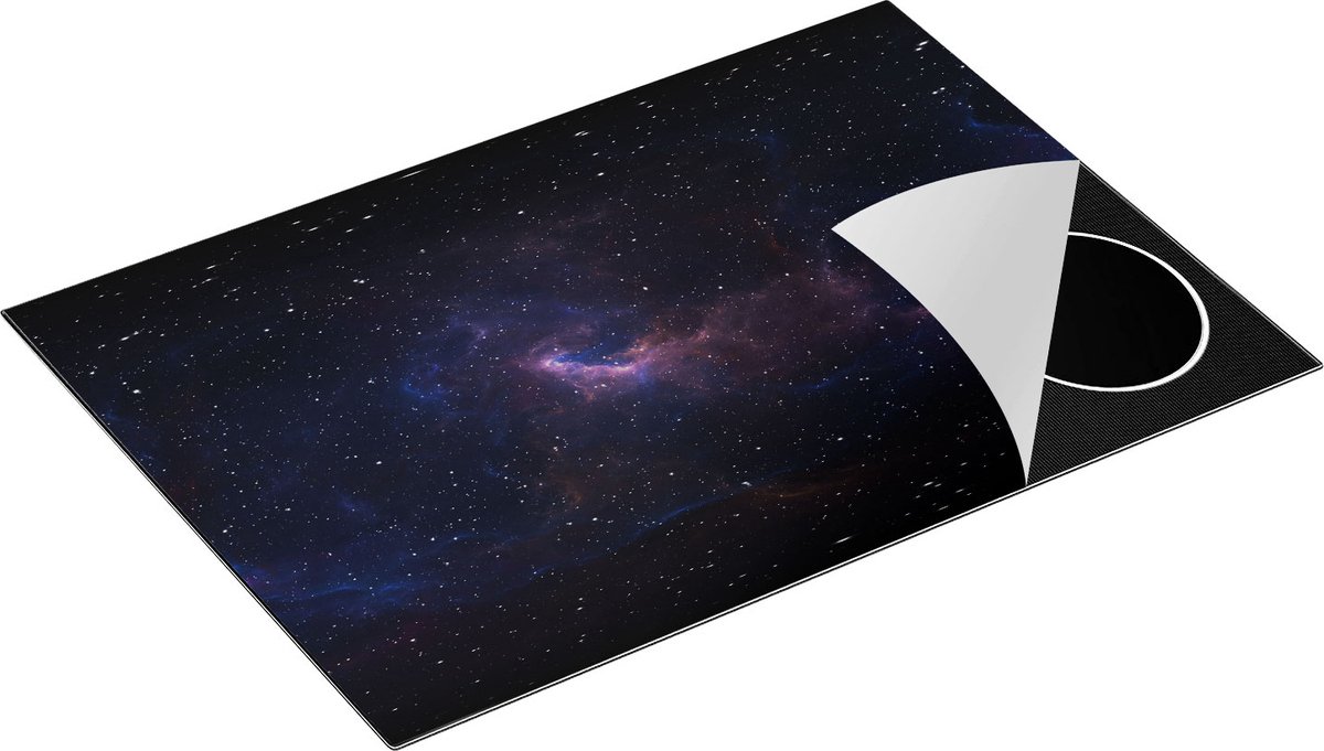 Chefcare Inductie Beschermer Ruimte met Sterren - Heelal - 75x50 cm - Afdekplaat Inductie - Kookplaat Beschermer - Inductie Mat