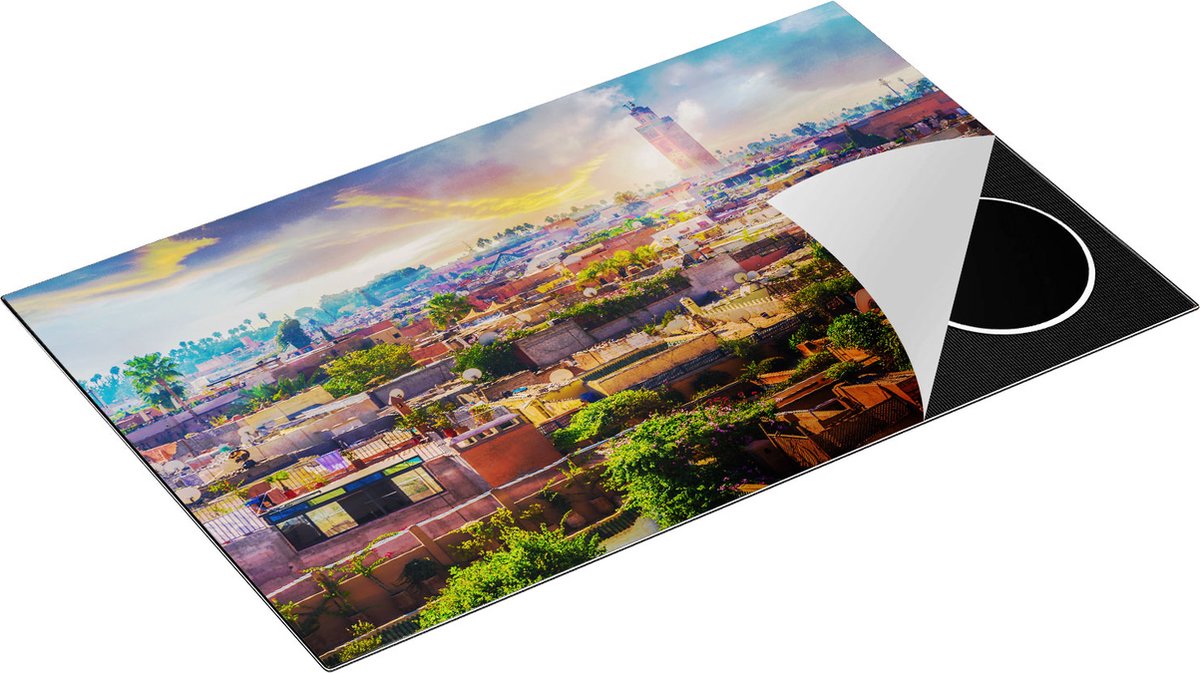 Chefcare Inductie Beschermer Medina van Marrakesh in Marokko - 85x50 cm - Afdekplaat Inductie - Kookplaat Beschermer - Inductie Mat