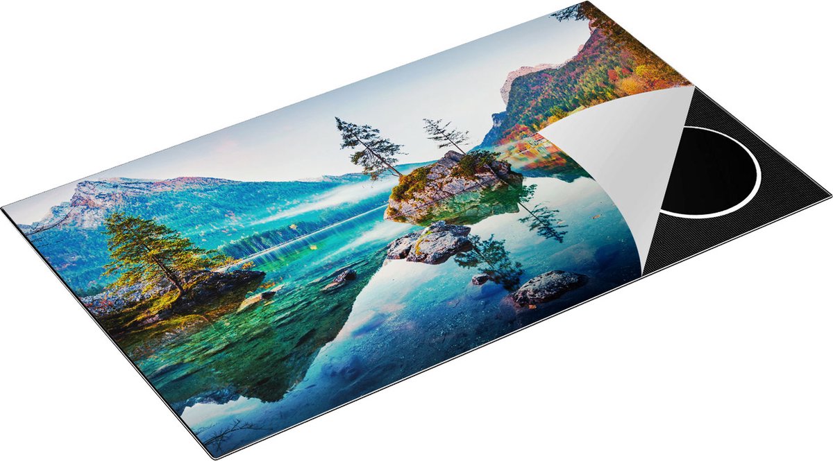 Chefcare Inductie Beschermer Meer in de Bergen tijdens de Herfst - 91,2x52 cm - Afdekplaat Inductie - Kookplaat Beschermer - Inductie Mat