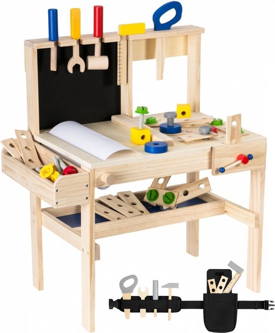 Mamabrum speelgoed jongens werktafel werkbank houten boor gereedschap  kinderen... | bol.com