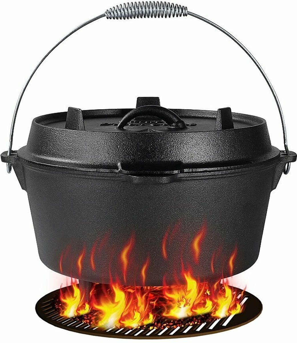 Homager® BBQ Oven Pot - Gietijzeren Kookpot – Nederlandse BBQ Oven – Brede Toepassing - Duurzaam – Makkelijk te onderhouden – Hoogwaardig Kwaliteit