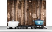 Spatscherm Keuken - Kookplaat Achterwand - Spatwand Fornuis - 100x65 cm - Planken - Hout - Wood - Aluminium - Wanddecoratie - Muurbeschermer - Hittebestendig